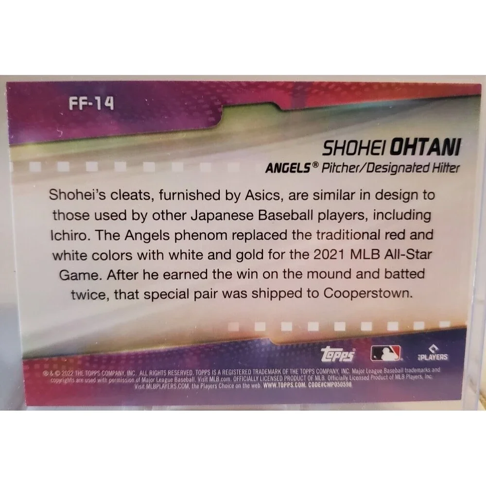 2022 Topps Flashiest Feet Insert Holo Rainbow SHOHEI OHTANI card #FF-14SP LAD